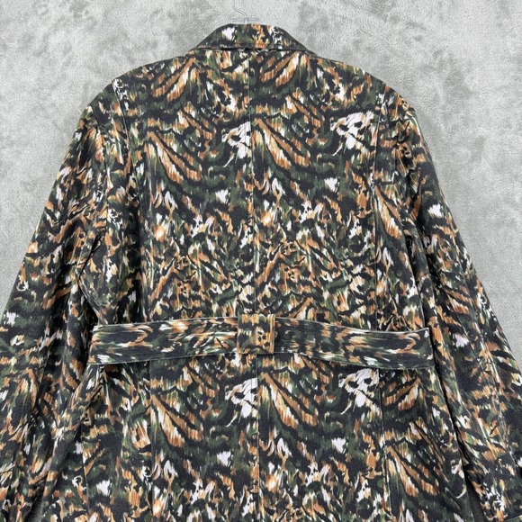 Ted Baker Jacket Womens 6 Inniza Cargo Urban Printed Pockets Camo Belted Green - Picture 7 of 14